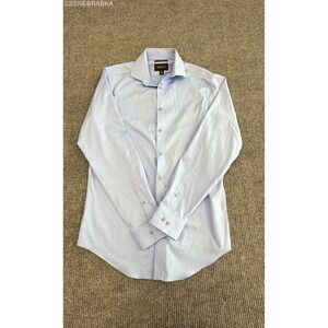 Awearness Kenneth Cole Men's Light Blue Slim Fit Stretch Dress Shirt 16 36/37 L